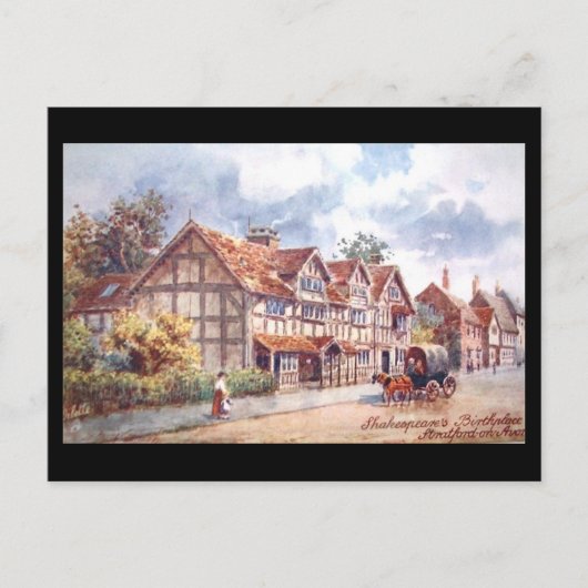 Old Postcard - Shakespeares Geburtsort, Stratford Postkarte (Vorderseite)