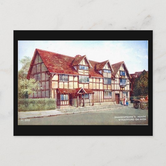 Old Postcard - Shakespeares Geburtsort, Stratford Postkarte (Vorderseite)