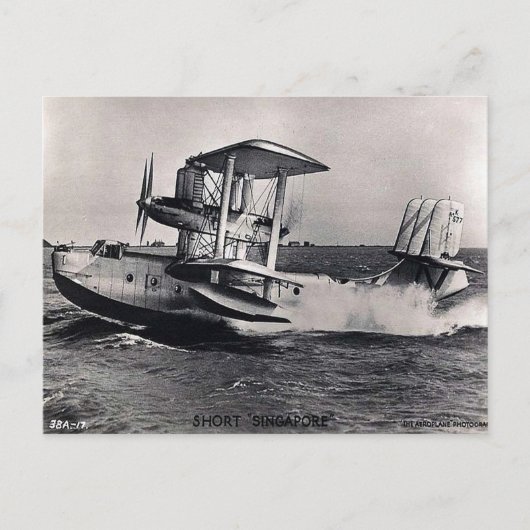 Old Postcard - Singapur Flying Boat Postkarte (Vorderseite)