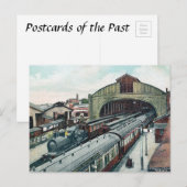 Old Postcard - Station, Penzance, Cornwall Postkarte (Vorne/Hinten)