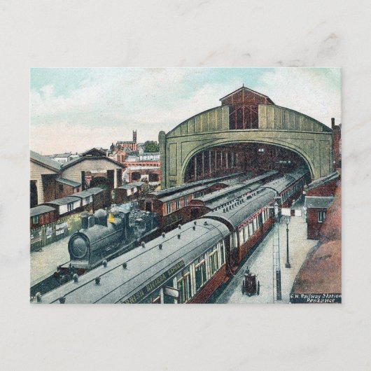 Old Postcard - Station, Penzance, Cornwall Postkarte (Vorderseite)