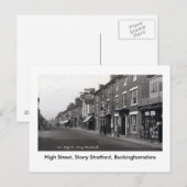 Old Postcard, Stony Stratford High Street Postkarte (Vorne/Hinten)