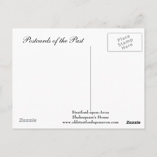 Old Postcard - Stratford-upon-Avon, Shakespeares Postkarte (Rückseite)