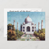 Old Postcard - Taj Mahal, Agra, Indien Postkarte (Vorne/Hinten)