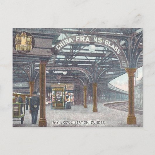 Old Postcard - Tay Bridge Station, Dundee Postkarte (Vorderseite)
