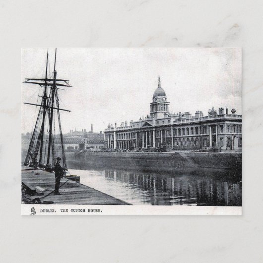 Old Postcard - The Custom House, Dublin Postkarte (Vorderseite)