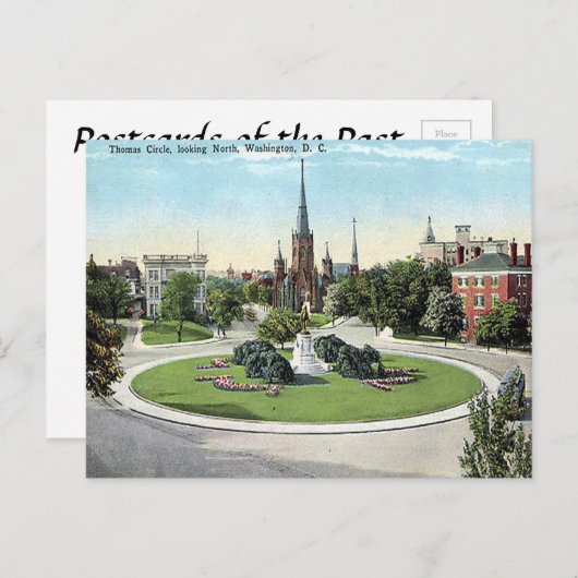 Old Postcard - Thomas Circle, Washington, DC Postkarte (Vorne/Hinten)