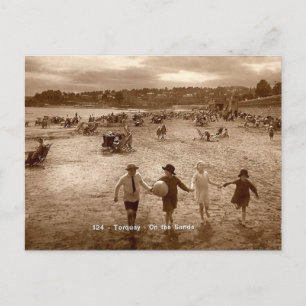 Old Postcard - Torquay Beach Postkarte