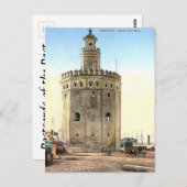 Old Postcard - Torre del Oro, Sevilla, Spanien Postkarte (Vorne/Hinten)