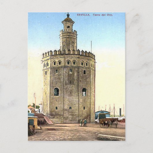 Old Postcard - Torre del Oro, Sevilla, Spanien Postkarte (Vorderseite)