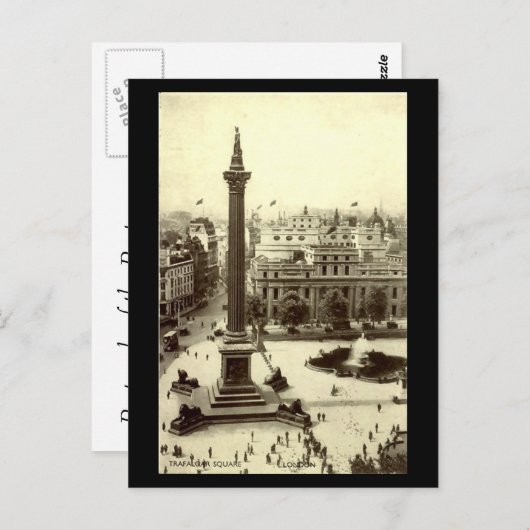 Old Postcard - Trafalgar Square, London Postkarte (Vorne/Hinten)
