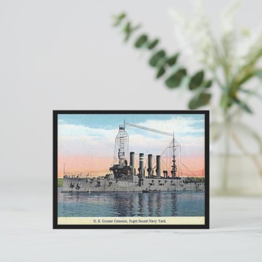 Old Postcard - US Cruiser "Colorado" Postkarte (Stehend Vorderseite)