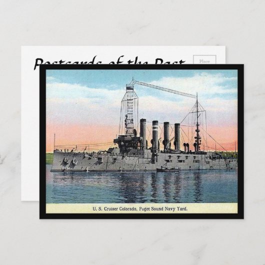 Old Postcard - US Cruiser "Colorado" Postkarte (Vorne/Hinten)