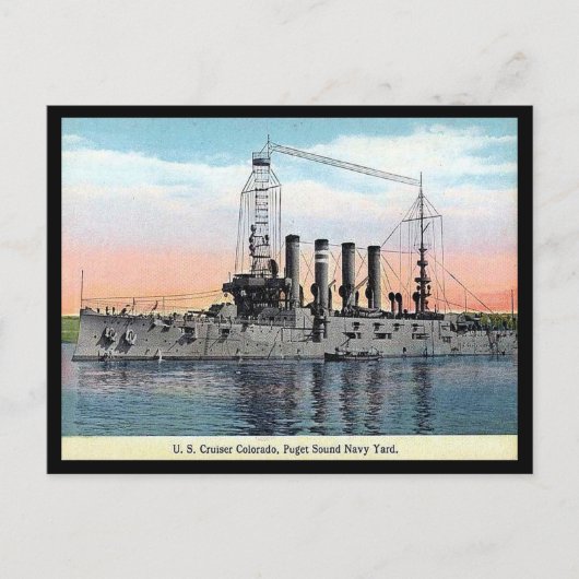 Old Postcard - US Cruiser "Colorado" Postkarte (Vorderseite)