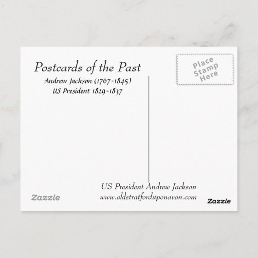 Old Postcard - US-Präsident Andrew Jackson Postkarte (Rückseite)