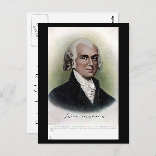 Old Postcard - US-Präsident James Madison Postkarte (Vorne/Hinten)