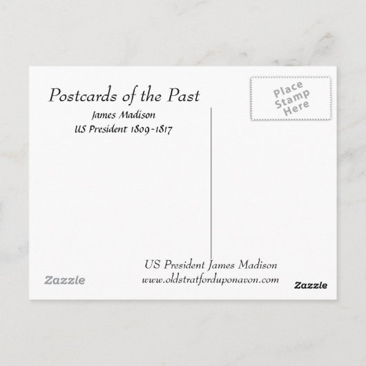 Old Postcard - US-Präsident James Madison Postkarte (Rückseite)