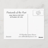 Old Postcard - US-Präsident James Monroe Postkarte (Rückseite)