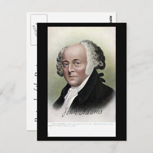 Old Postcard - US-Präsident John Adams Postkarte (Vorne/Hinten)