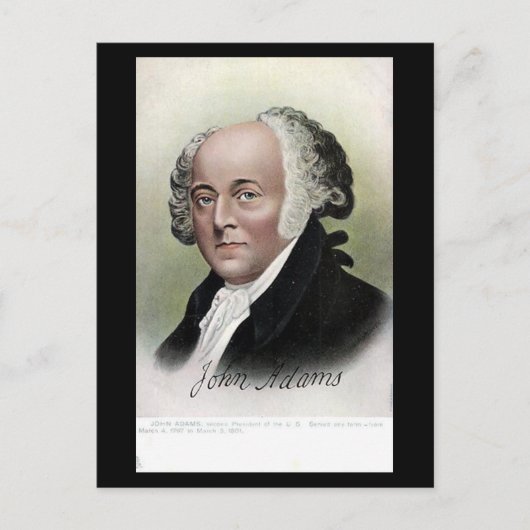 Old Postcard - US-Präsident John Adams Postkarte (Vorderseite)