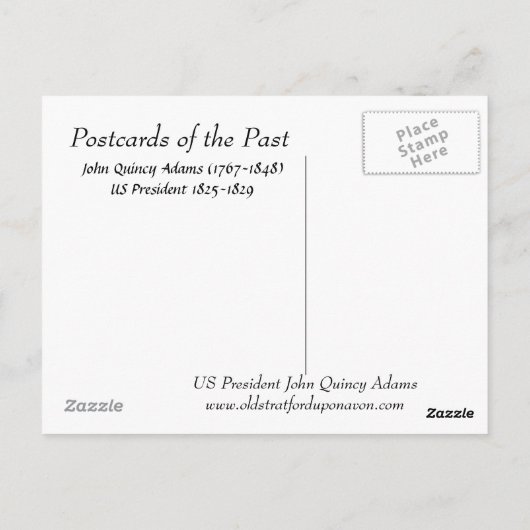 Old Postcard - US-Präsident John Quincy Adams Postkarte (Rückseite)