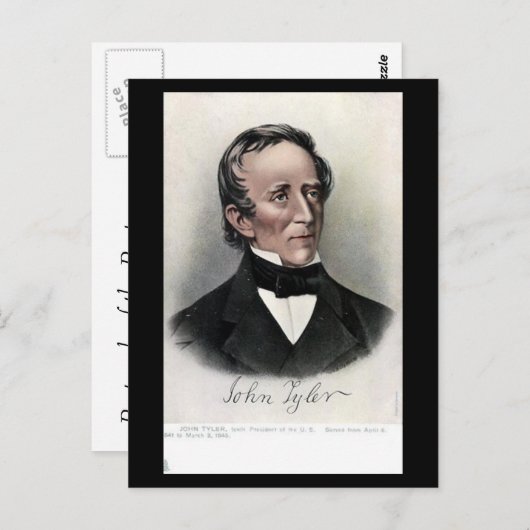 Old Postcard - US-Präsident John Tyler Postkarte (Vorne/Hinten)