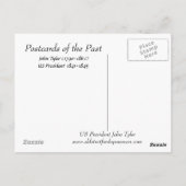 Old Postcard - US-Präsident John Tyler Postkarte (Rückseite)