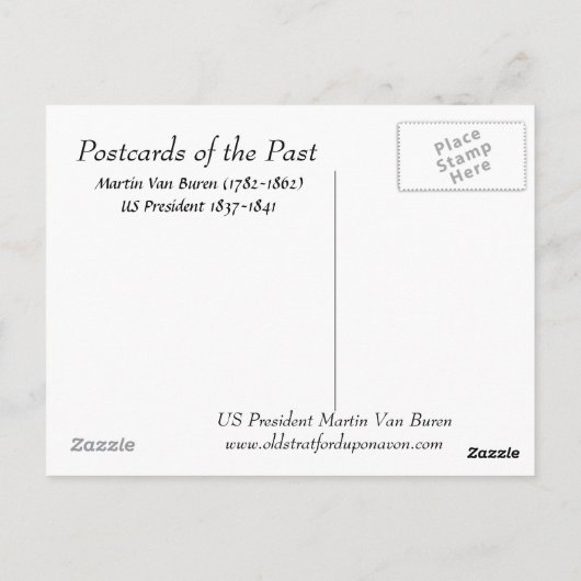 Old Postcard - US-Präsident Martin Van Buren Postkarte (Rückseite)