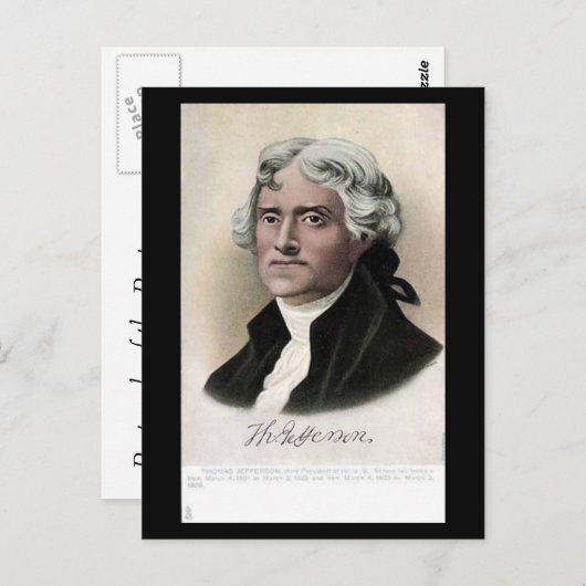 Old Postcard - US-Präsident Thomas Jefferson Postkarte (Vorne/Hinten)