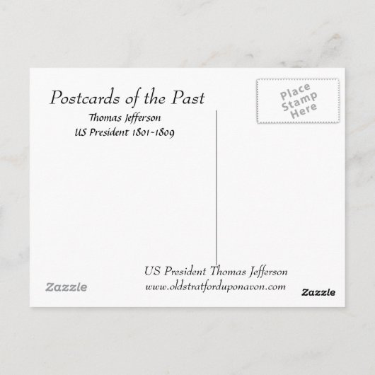 Old Postcard - US-Präsident Thomas Jefferson Postkarte (Rückseite)