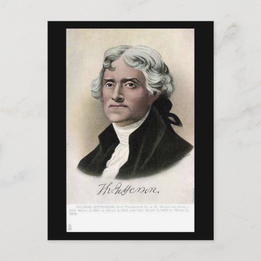 Old Postcard - US-Präsident Thomas Jefferson Postkarte (Vorderseite)