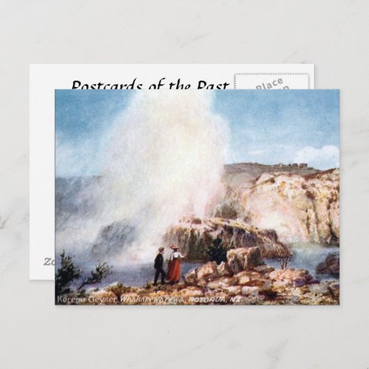 Old Postcard - Whakarewarewa, Rotorua, Neuseeland Postkarte (Vorne/Hinten)