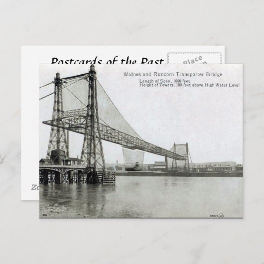 Old Postcard - Widnes & Runcorn Transporter Bridge Postkarte (Vorne/Hinten)