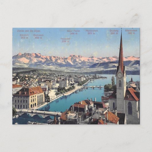 Old Postcard - Zürich, Schweiz Postkarte (Vorderseite)
