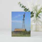 Old Prairie Windmill Postkarte (Stehend Vorderseite)