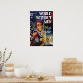 Old Pulp Buch World WIthout Men Poster (Küche)
