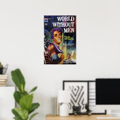Old Pulp Buch World WIthout Men Poster (Heimbüro)