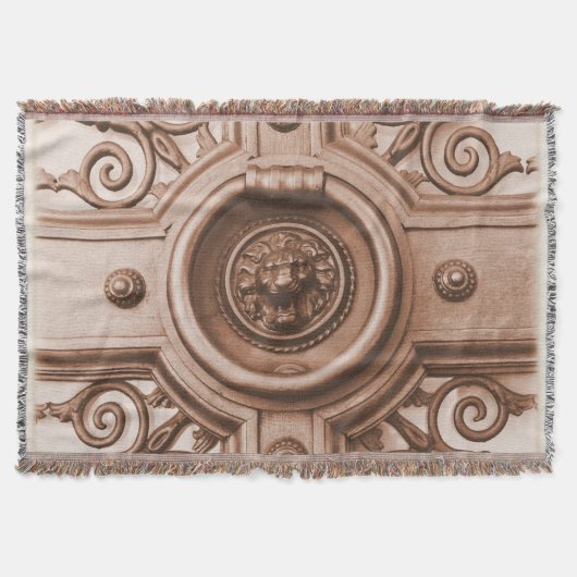 Old Quarter Barcelona Löwe Door Knocker Blanket Decke (Vorderseite)