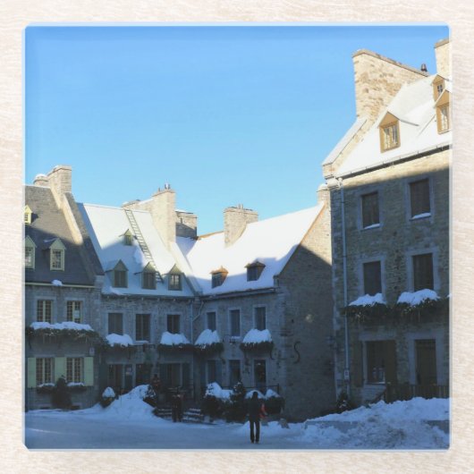 Old Quebec City, Quebec, Kanada Glasuntersetzer (Vorderseite)