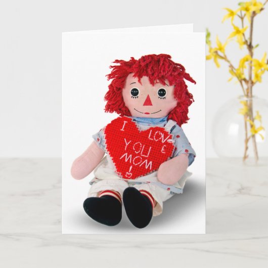 Old Rag Doll Birthday Karte (Gelbe Blume)