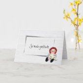 Old Rag Doll Dankbarkeit Karte (Gelbe Blume)