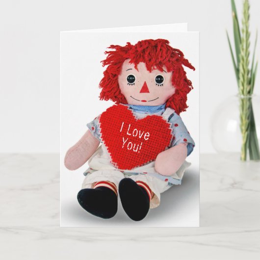 Old Rag Doll I Liebe You Card Karte (Vorderseite)