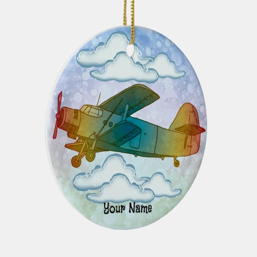 Old Rainbow Plane Keramik Ornament (Rechts)
