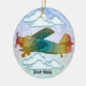 Old Rainbow Plane Keramik Ornament (Links)