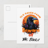 Old Raven Spooky Halloween Postkarte (Vorne/Hinten)