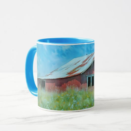 Old Red Barn Art Tassen Cup (Vorderseite Links)