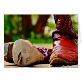 Old Red Cowboy Boots Western Card
