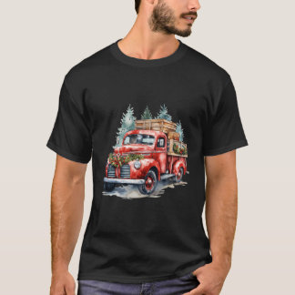 Old Red Lieferwagen Semi Truckers Driver Trucker C T-Shirt