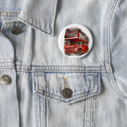 Old Red London Bus Button (Beispiel)
