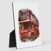 Old Red London Bus Fotoplatte (Seite)